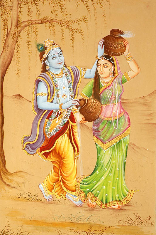 Krishna Teases a Gopi on the Banks of Yamuna