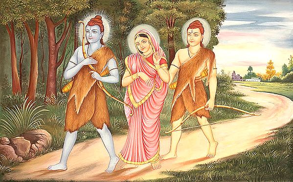 Lord Rama Sita and Lakshmana in Exile