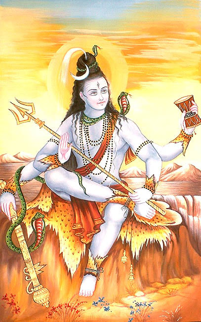 Lord Shiva Seated on Mount of Kailash