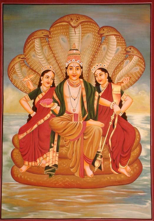 Lord Vishnu with Manifested Energy and Fertility