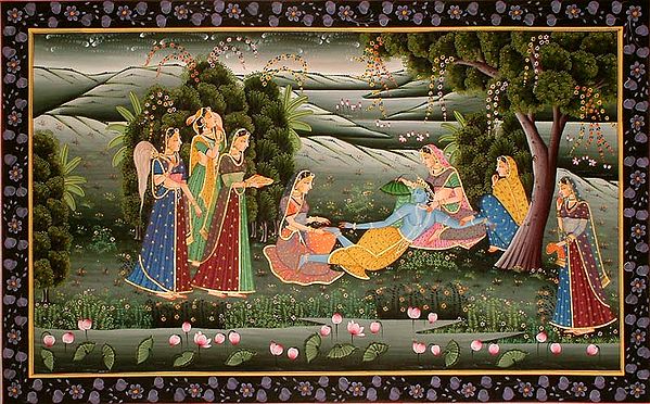 Massaging and Fanning Krishna