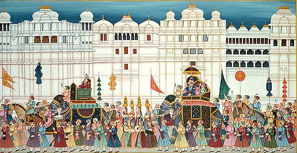 Procession of the Mewars (Suryavanshis) Against the Udaipur Fort