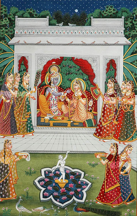 Radha and Krishna in the Pavilion of Love