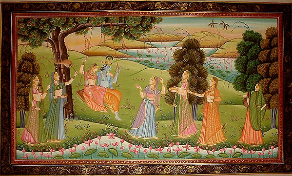 Radha and Krishna on a Swing