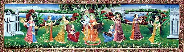 Radha Krishna with Gopikas