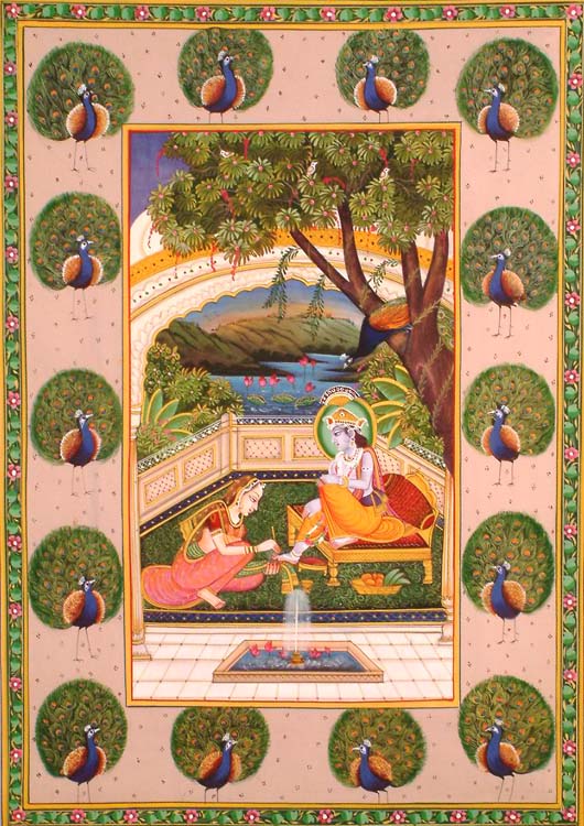 Radha Paints Krishna's Feet