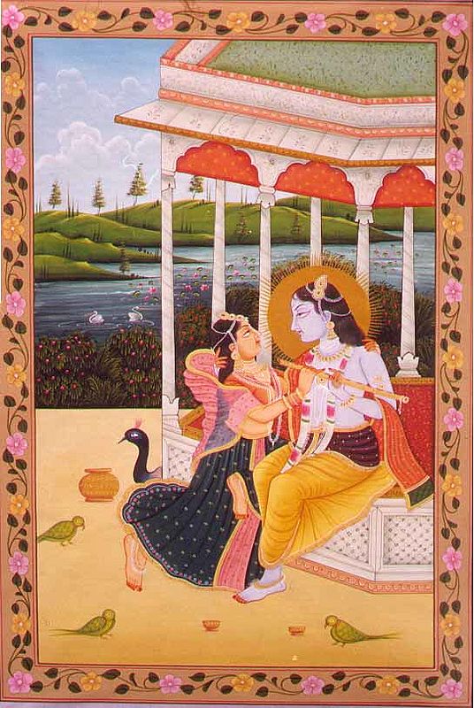 Radha Requests Krishna to Play his Flute