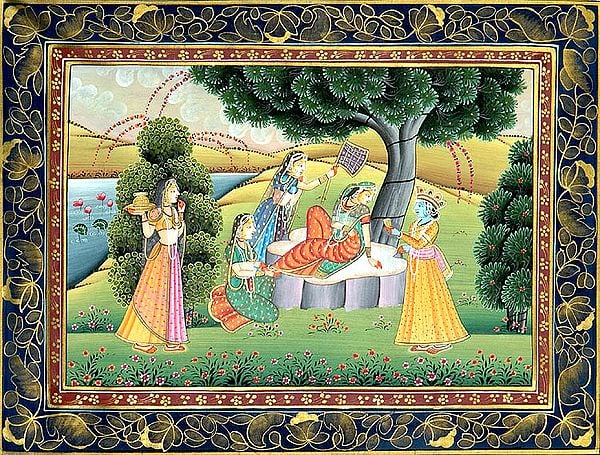 Radha's Intense Passion is Cooled by Her Companions
