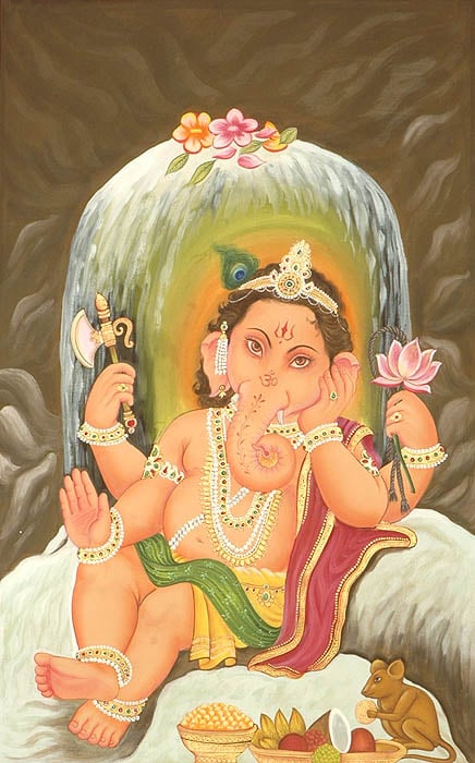 Shivalinga Protects Baby Ganesha