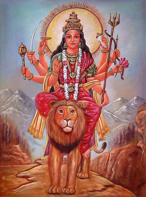 Simhavahini Durga (The Goddess Who Rides A Lion)