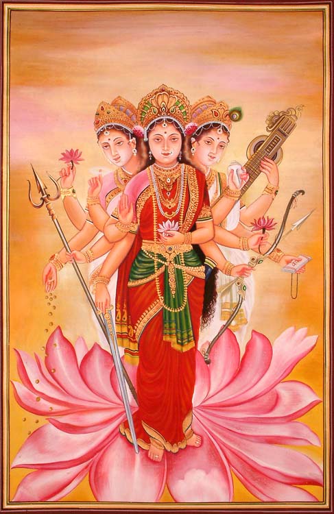 The Devis Lakshmi, Parvati, and Saraswati