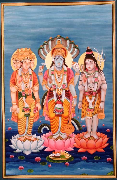 The Trinity of Brahma, Vishnu, and Mahesha
