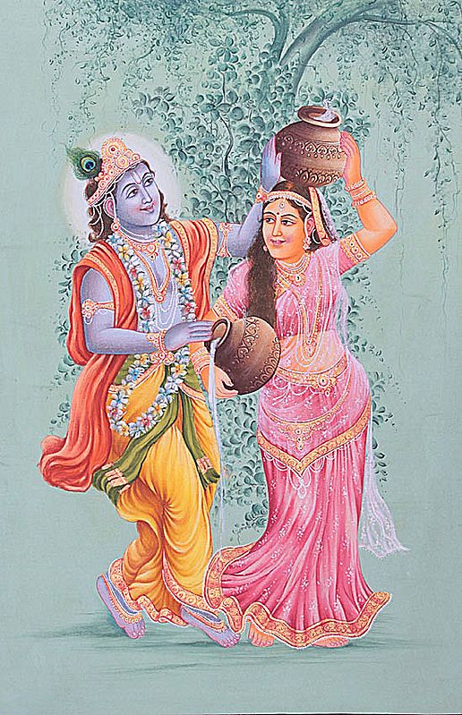 Shri Krishna Teasing Radharani