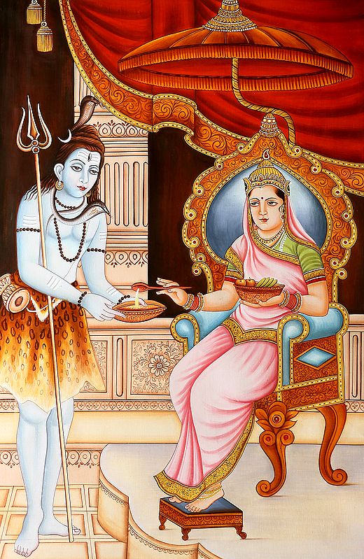Lord Shiva Receiving Alms from Annapurna Devi