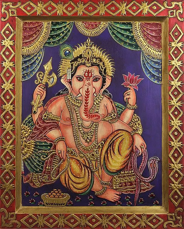 Four Armed Seated Ganesha