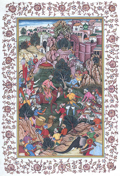 Babur Captures a Flock of Sheep from the Hazaras
