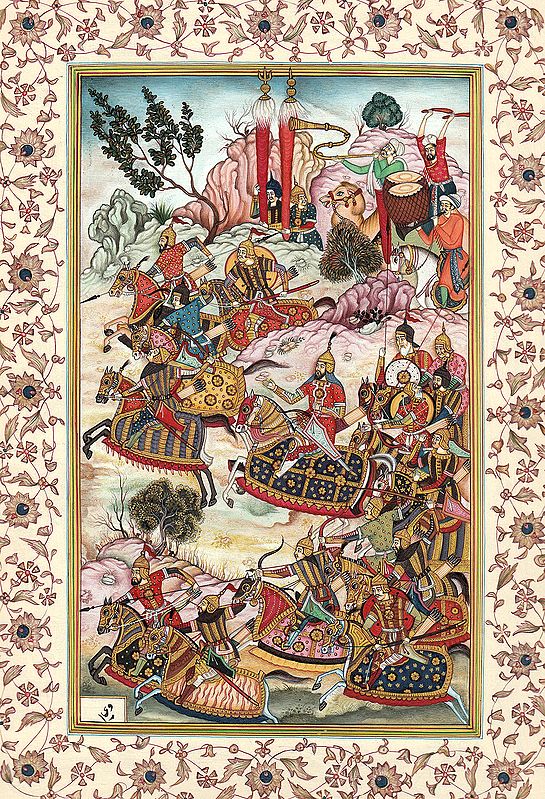 Battle with the Hazars, from the Baburnama