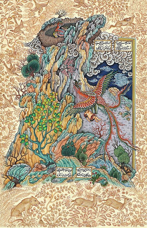 The Bird Simurgh Takes the White-Haired Zal to Her Nest in the Mountains (From the Shahnama)