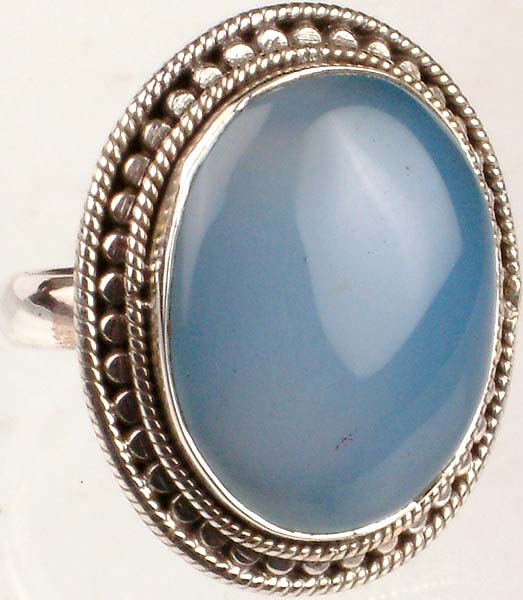 Blue Chalcedony Oval Ring