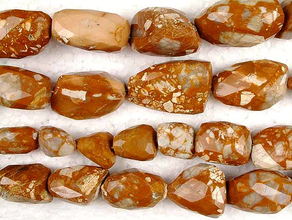 Camel Agate Faceted Tumbles
