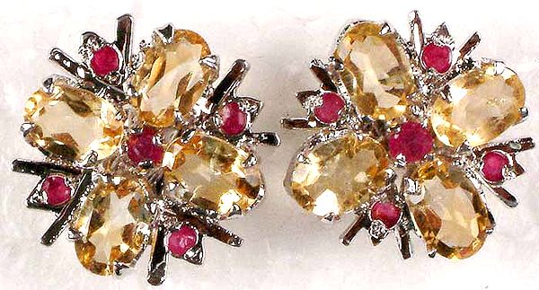 Citrine and Ruby Flowers