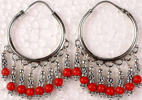 Coral Hoop earrings