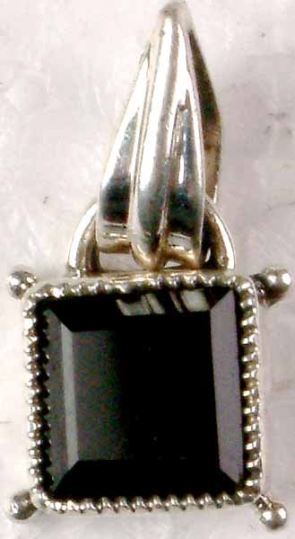 Faceted Black Onyx Square