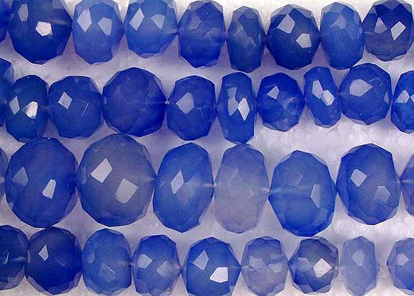 Faceted Chalcedony Rondells