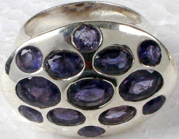Faceted Iolite Ring