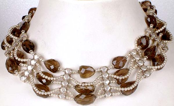 Five Strand Faceted Labradorite Necklace