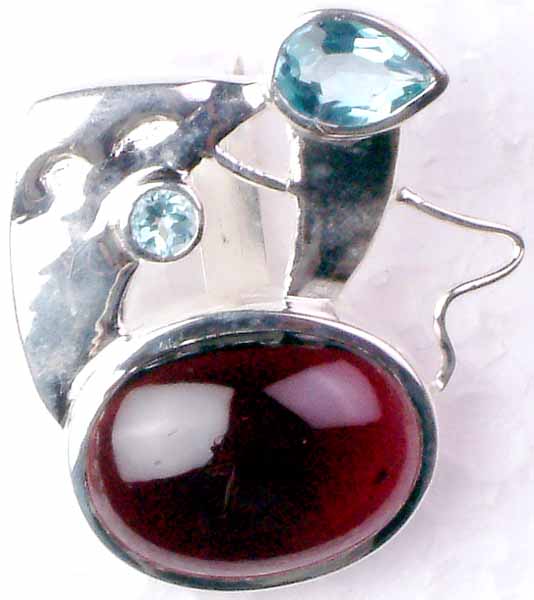 Garnet and Aquamarine Pendant