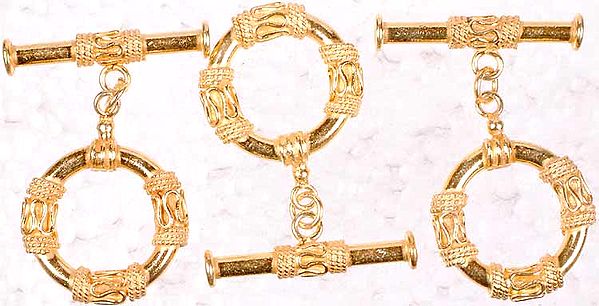 Gold Plated Filigree Toggle Locks