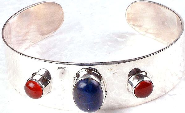 Lapis Lazuli and Carnelian Cuff Bracelet