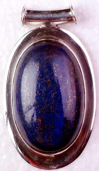 Lapis Lazuli Oval Pendant with Golden Flecks