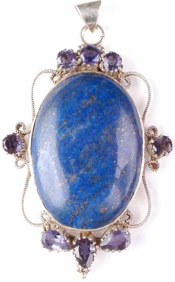 Lapis Lazuli Pendant with Iolite
