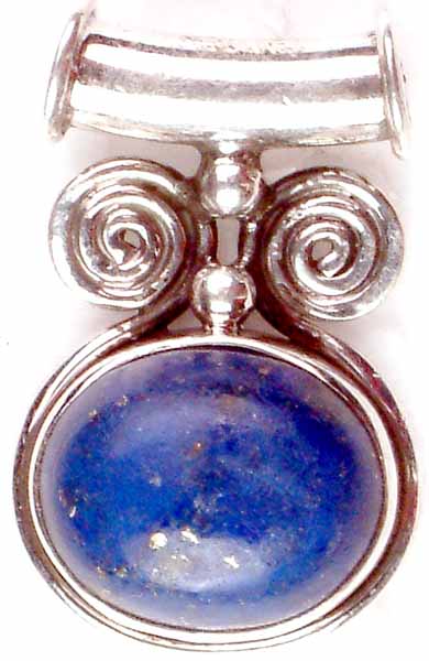 Lapis Lazuli Pendant with Twin Spirals