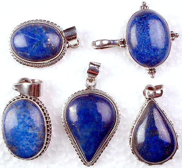 Lot of 5 Lapis Lazuli Pendants