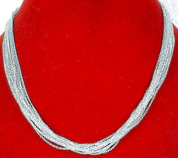 Multi-Strand Sterling Chain Necklace