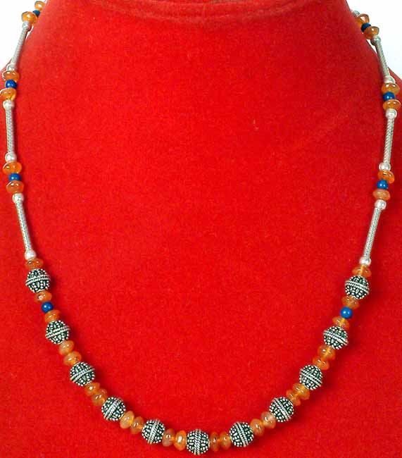 Necklace of Carnelian and Lapis Lazuli