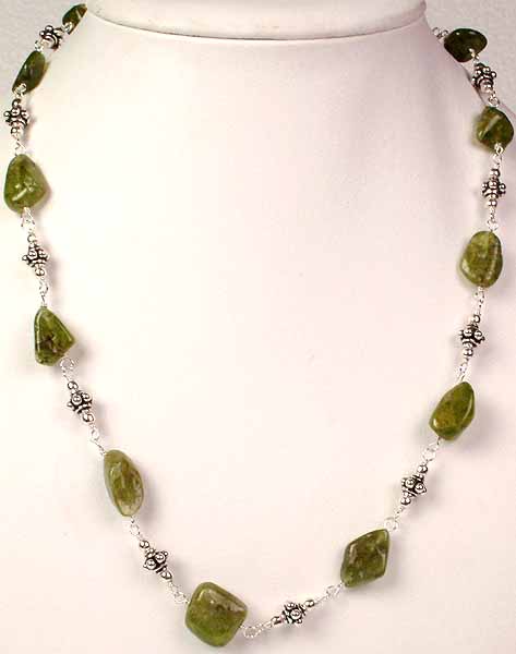 Necklace of Peridot Nuggets