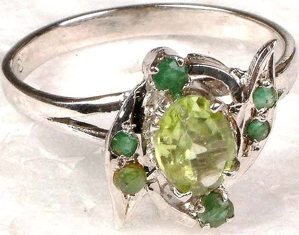 Peridot and Emerald Ring