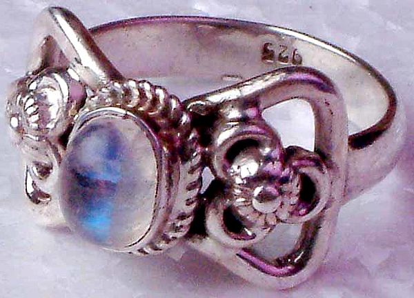 Rainbow Moonstone Butterfly Ring