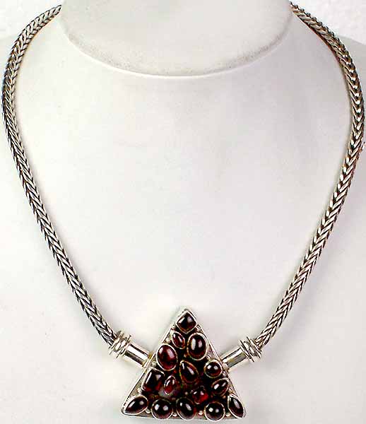 Rectangular Garnet Necklace