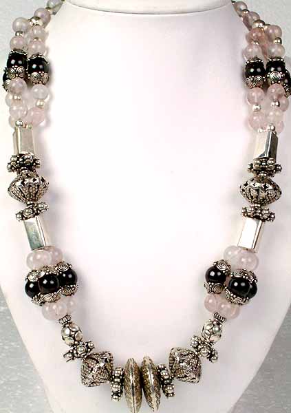 Rose Quartz and Garnet Necklace