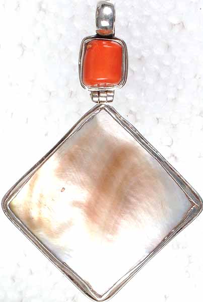 Shell Pendant with Coral