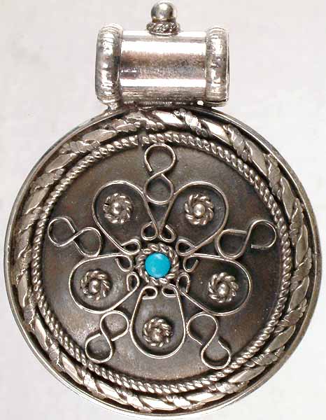 Sterling Filigree Pendant with Turquoise