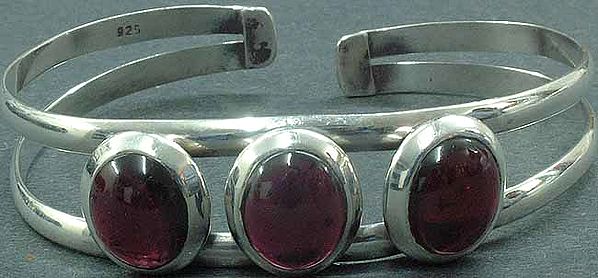 Three Stone Garnet Bracelet