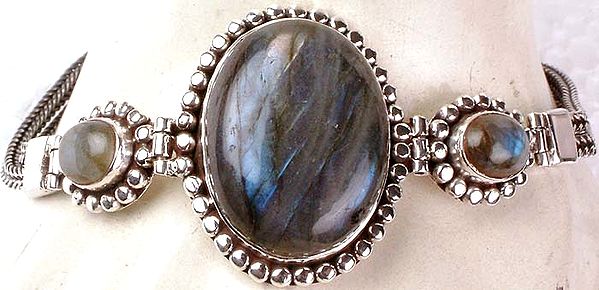 Three Stone Labradorite Bracelet