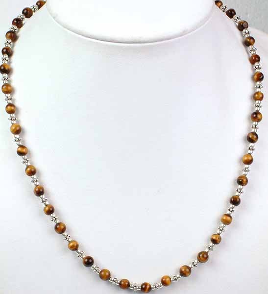 Tiger's Eye Beaded Necklace to Hang Your Pendants On (With Lobster Lock)