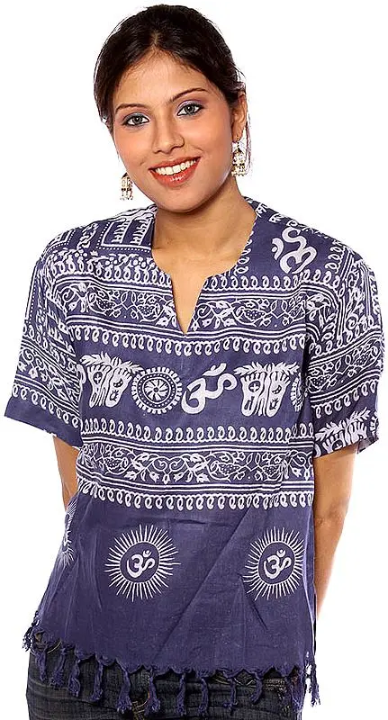 Navy-Blue Jai Sri Ram Kurti Top